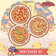 将图片加载到图库查看器，Pizza Badge Set [3 Badges]